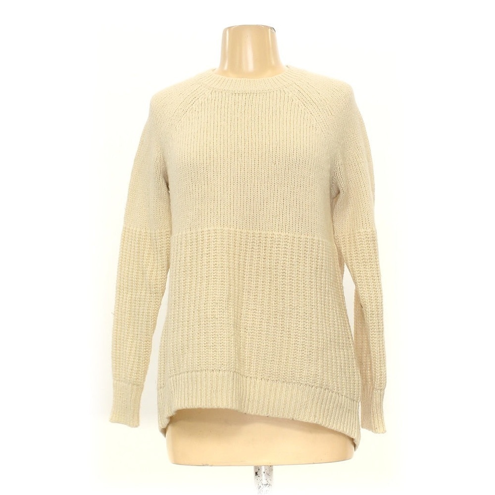 Banana Republic Cream Knit Italian Yarn Crewneck Sweater Size L